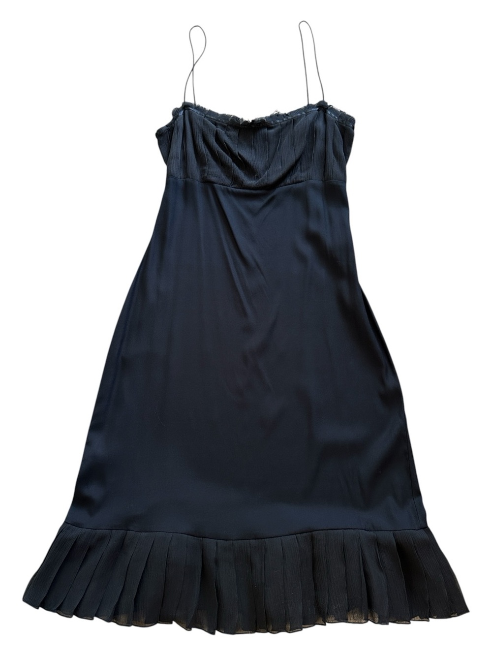 Diane von Furstenberg black silk pleated dress
